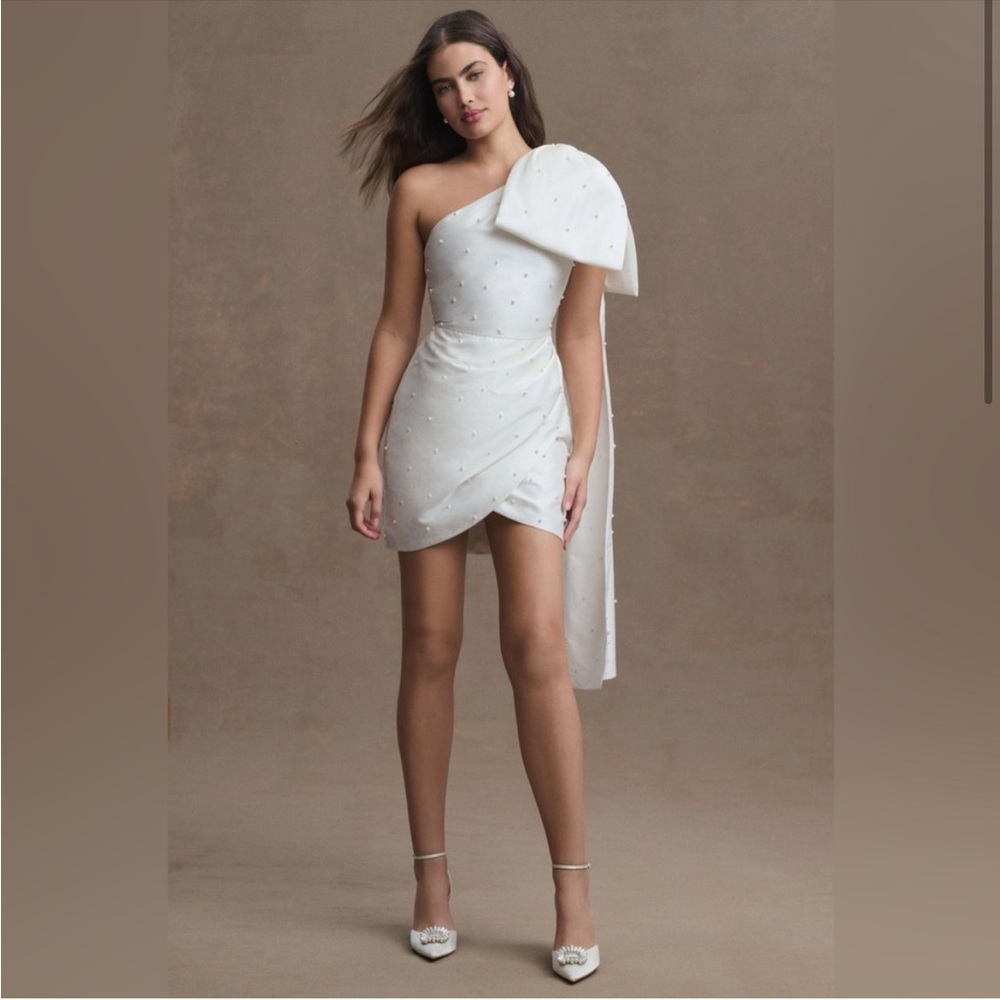 BRIDAL Sachin + Babi Pippa Pearl One Shoulder Dress